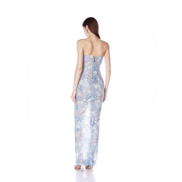 NWOT BRONX AND BANCO Farah Ocean Blue Sequin Multi Strapless Maxi Dress - Picture 5 of 16